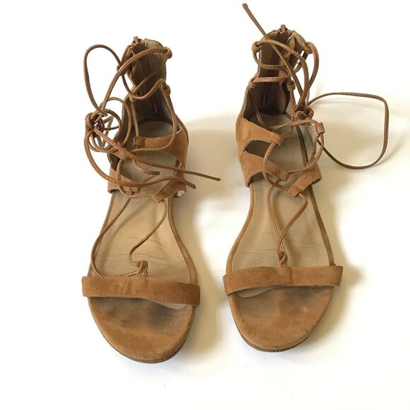 Stuart Weitzman Gladiator Sandals 6 Brown Suede - Picture 4 of 13
